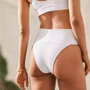 AERIE Jacquard High-Cut Wide Band Bikini Bottoms